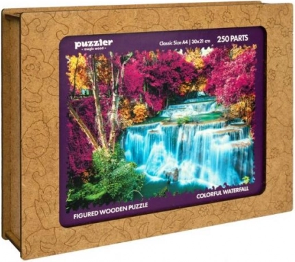 Drewniane puzzle kolorowy wodospad Tajlandia 250 elementów
