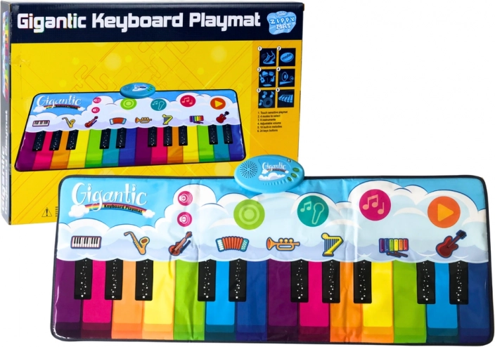 Tęczowa edukacyjna mata taneczna Pianinko – 10 melodii i 8 instrumentów