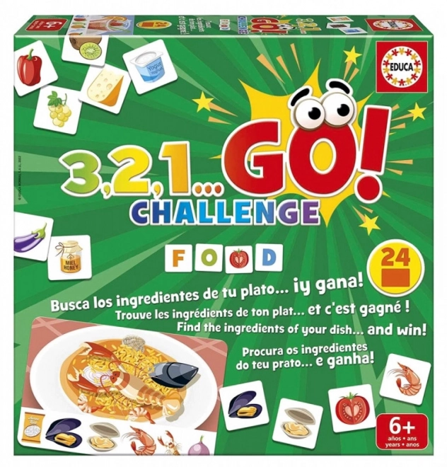 Zabawna gra planszowa 3,2,1... Go! Challenge Food od Educa Borrás