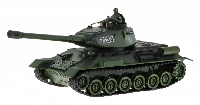 Zdalnie sterowane 2 czołgi T-34 vs. Tygrys dla dzieci 3+ Strzelające modele 1:28 + Wielka bitwa czołgowa + Efekty świetlne i dźwiękowe
