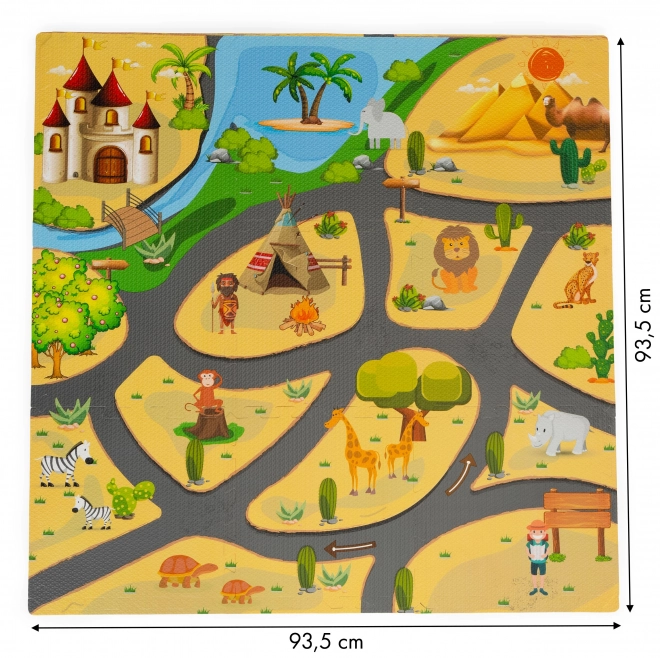 ECOTOYS Piankowe puzzle Safari z brzegiem