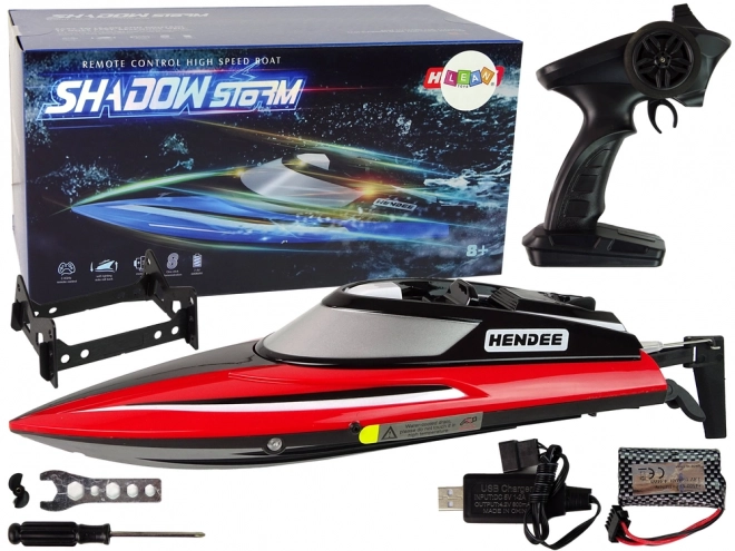 Łódź Motorowa R/C 2.4G Czerwona 20-25 KM/H