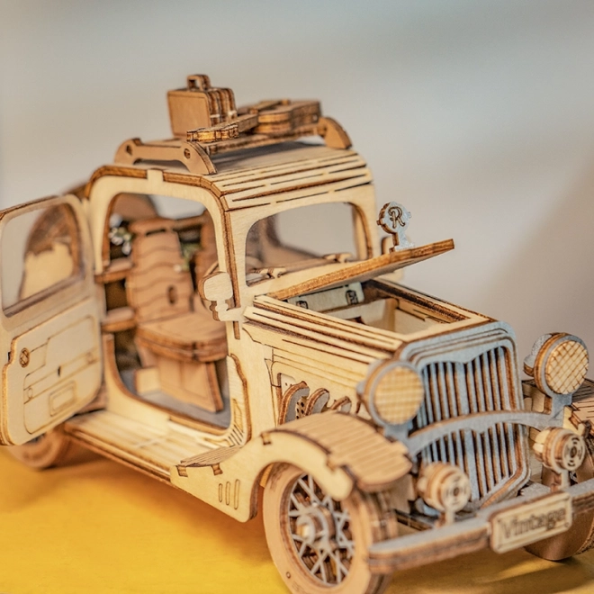 Samochód Vintage - nowoczesne 3D drewniane puzzle