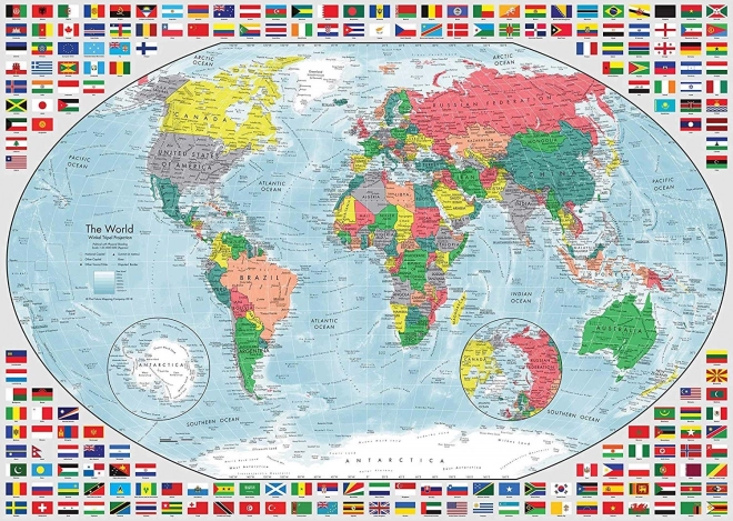 Puzzle kolorowa mapa świata 1000 elementów