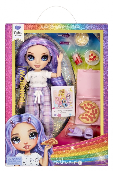 Rainbow High Junior Fashion lalka w piżamie - Violet Willow