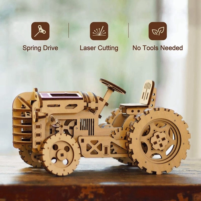 RoboTime 3D drewniane mechaniczne puzzle Traktor