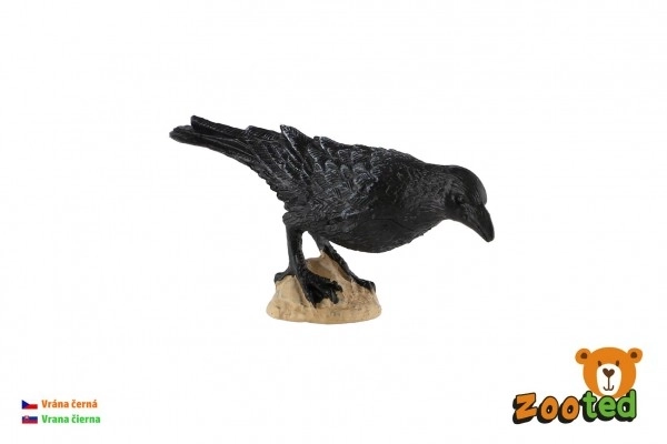 Wrona czarna zooted plastik 11cm w woreczku