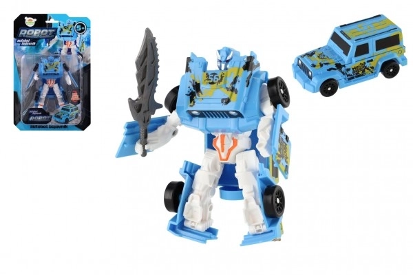 Niebieski robot transformer