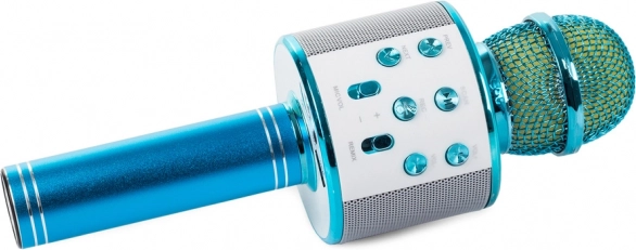 Bezprzewodowy mikrofon karaoke Bluetooth z wbudowanym głośnikiem – Niebieski