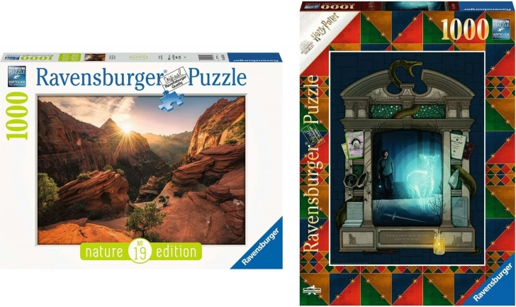 Ravensburger puzzle 2×1000 elementów z technologią SoftClick