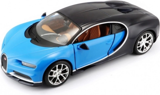 Kolekcjonerski model BUGATTI Chiron 1:24 niebiesko‑czarny