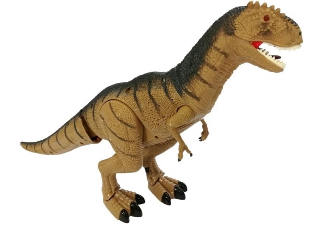 Tyranosaurus dinozaur porusza się ryczy świeci się