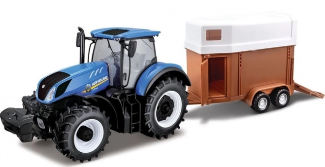 Farma Traktor New Holland z przyczepą dla koni
