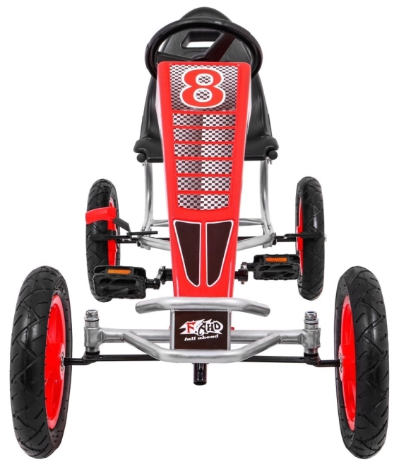 Gokart Full Ahead AIR z pedałami dla dzieci 3+ Czerwony + Regulacja siedzenia + Opony pneumatyczne + Hamulec ręczny