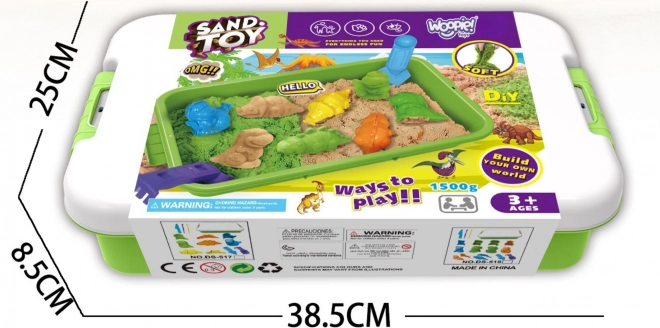Piasek kinetyczny WOOPIE 1,5 kg ZOO Safari zestaw z foremkami