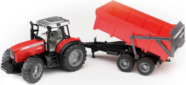 Bruder traktor MASSEY FERGUSON z wywrotką, czerwony