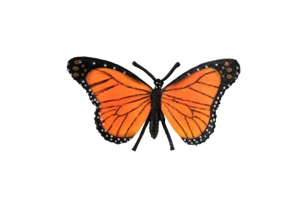 Motyl Monarcha wędrowny (pawik) plastikowy 11cm w woreczku