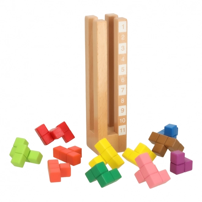 Kolorowe drewniane edukacyjne klocki Montessori