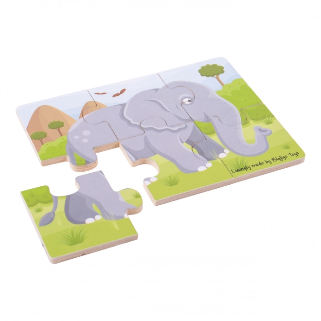 Bigjigs Toys Układanka 3w1 safari zwierzątka