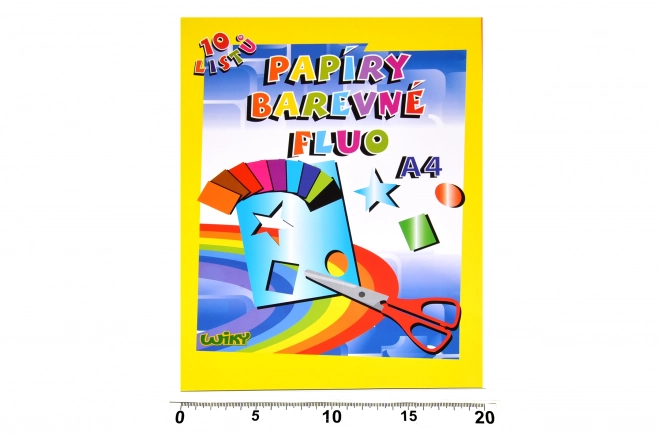 Kolorowe papiery fluo A4 - 10 arkuszy