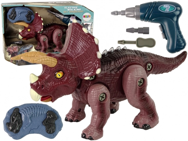 Plastowy dinozaur do skręcania z wiertarką