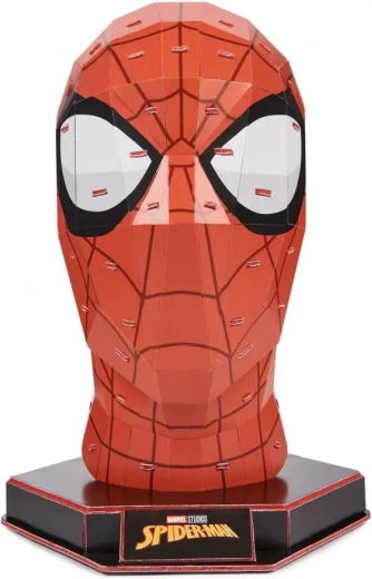 3D papierowy model głowy SPIDER-MAN na podstawce – 4D Build bez kleju