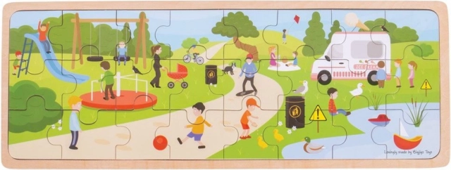 Drewniane puzzle dla dzieci W parku