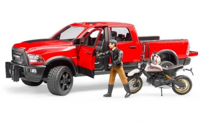 Bruder Terenowe auto RAM z motocyklem