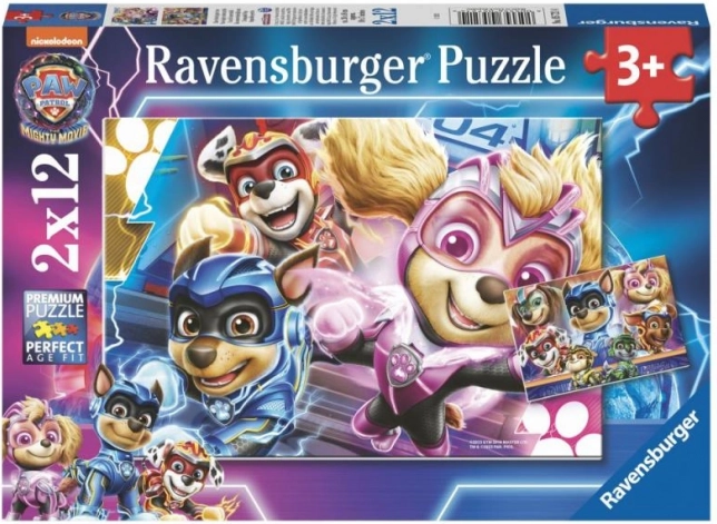 Psi Patrol – puzzle z motywem filmowym, 2x12 elementów