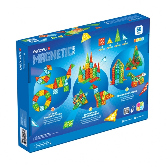 Geomag Gems 60 magnetycznych płytek