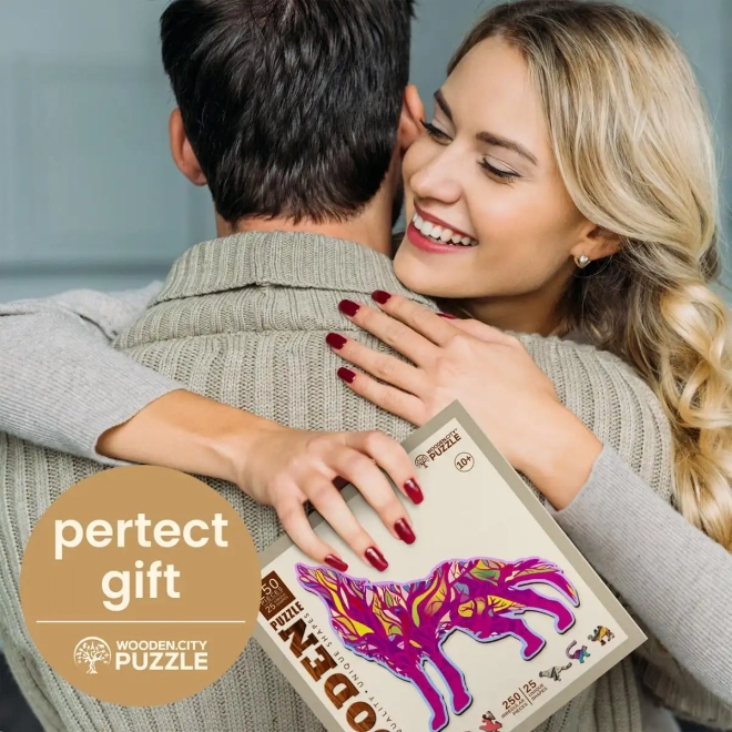 Drewniane puzzle Wilk wyjacy 250 elementów