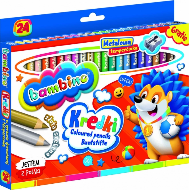 Kredki z temperówką Bambino - 24 sztuki