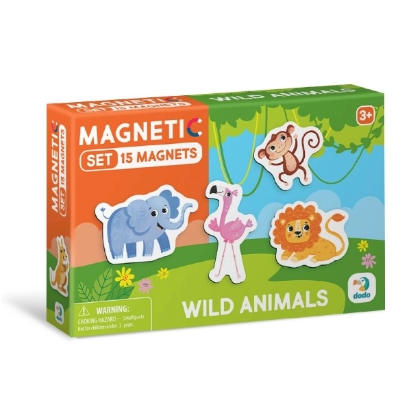 Magnesy Safari 15 sztuk w pudełku 17x11x3cm