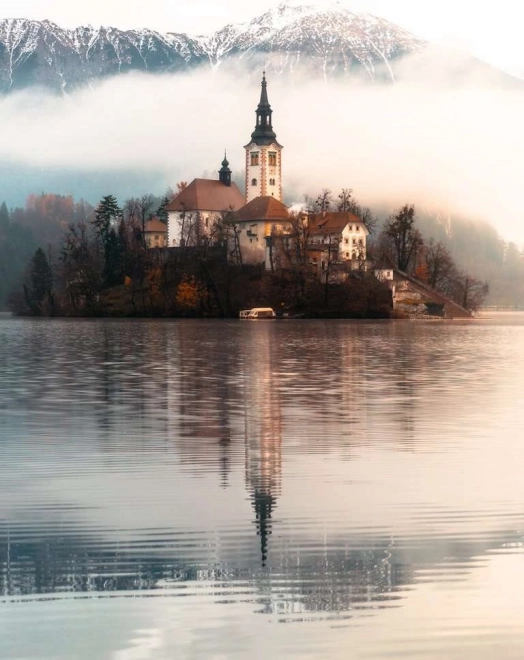 Puzzle Kościół na jeziorze Bled 1500 elementów