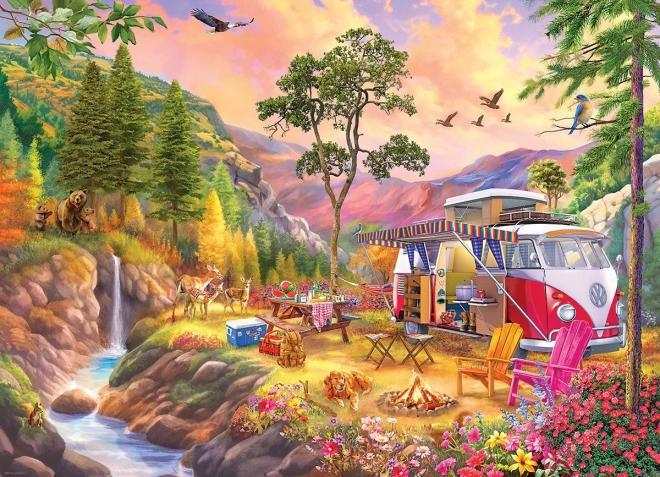 EUROGRAPHICS puzzle z motywem VW Bus – raj dla obozowiczów 1000 elementów