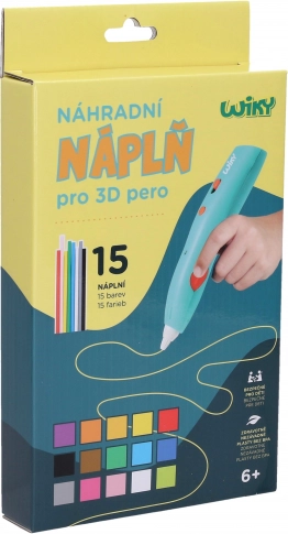 Zapasowe wkłady do długopisu 3D WIKY – zestaw 15 kolorów (3 m)