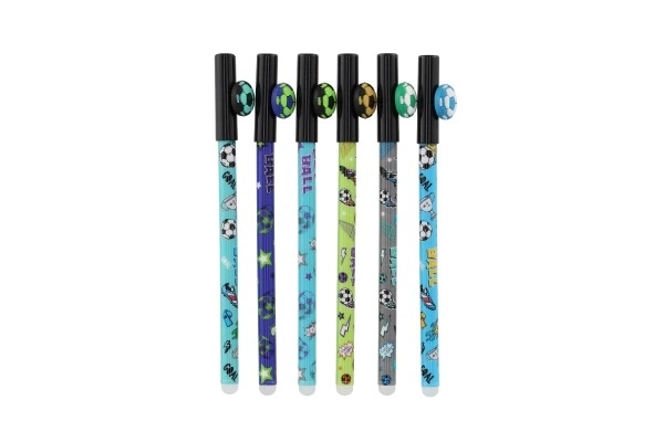 Gumowe pióro/piłka gumowa do piłki nożnej 16 cm plast 6 kolorów 36 sztuk w pudełku
