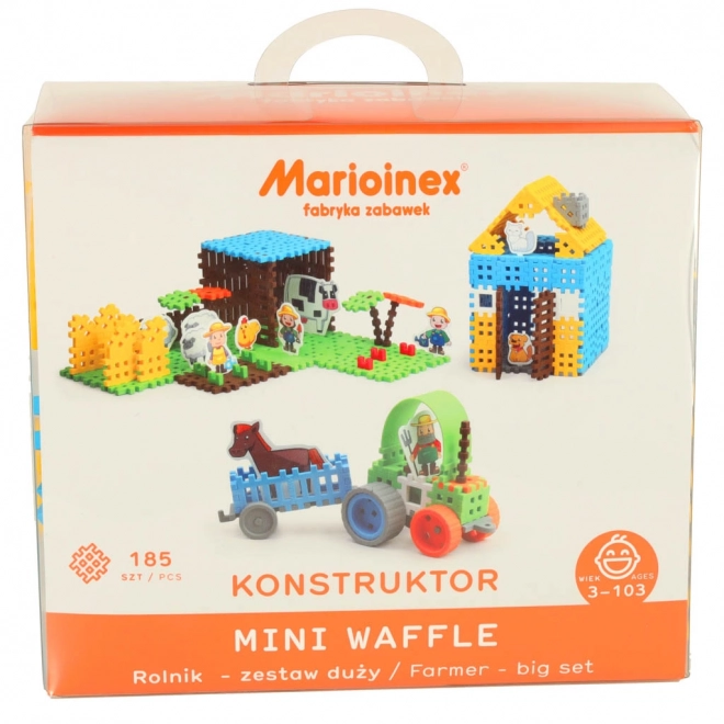 Klocki Budowlane Mini Waffle - Farmer Duży Zestaw Blisterów