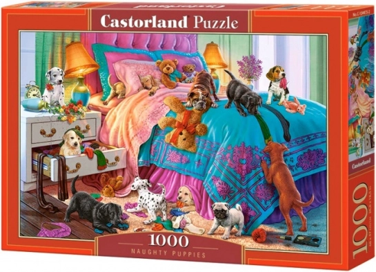 Puzzle 1000 elementów - Psotne szczeniaki