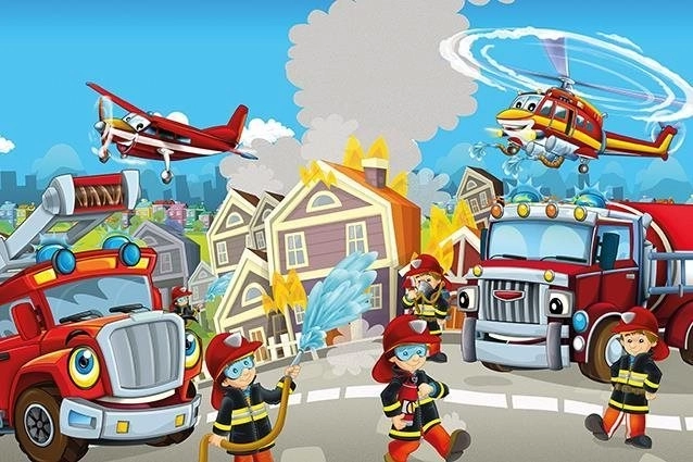 Drewniane puzzle Strażacy – bohaterowie 50 elementów