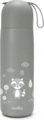 Termoska z silikonowym uchwytem 400 ml, szałwiowa zieleń