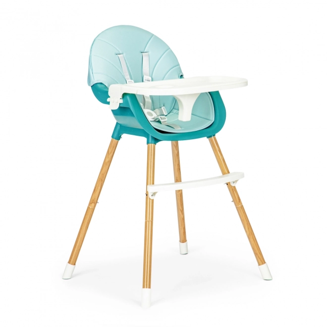 Ecotoys Krzesełko do karmienia 2w1 turkusowe