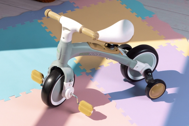 Rowerek balansowy z pedałami - treningowe boczne kółka 3w1 ECOTOYS – Zielone
