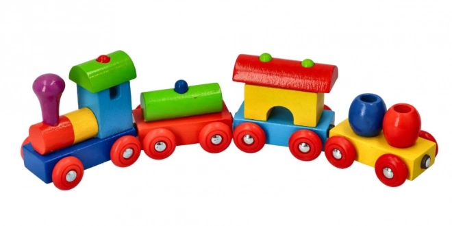 Goki kolorowy drewniany pociąg z magnetycznymi wagonikami
