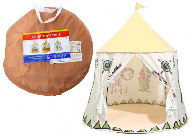Indiański namiot dla dzieci Beige 125 cm