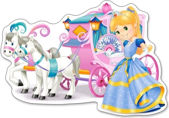 Maxi puzzle 12 elementów Księżniczki powóz Castorland