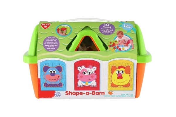 Sortownica stodoła z kształtami 10 sztuk plastik 25x17x11cm 12m+