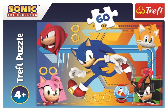 Puzzle Sonic 60 elementów Sonic w akcji
