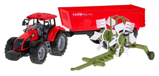 Traktor do składania siana ze zgniataczem dla dzieci 3+ Ruchome części + Przeniesienie napędu