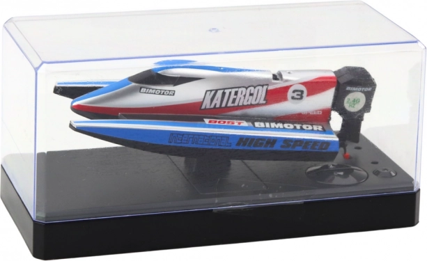 Zdalnie sterowana motorówka niebiesko-srebrna 14 cm